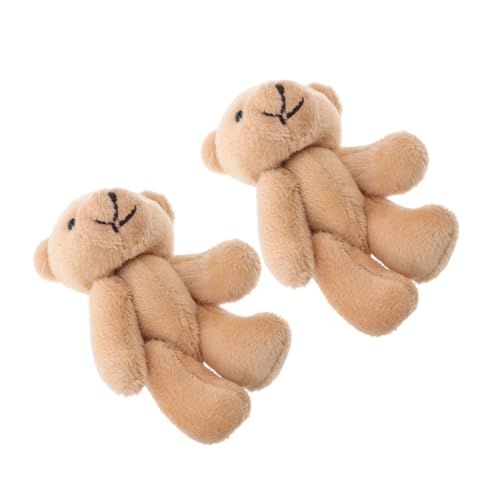 YARNOW 2Stücke Mini Plüschbären für Puppenhaus Süße Stofftier Schlüsselanhänger für DIY Basteln Kindergeburtstage Hochzeiten und Heimdekoration von YARNOW