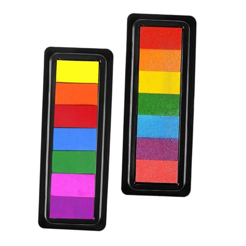 YARNOW 2 Stück Abwaschbare Selbstgemacht Craft Stempelkissen für Kinder Fingerabdruck Stempelkissen für Scrapbooking und Malen Kindersichere Vielseitig Einsetzbar für Bastelprojekte von YARNOW