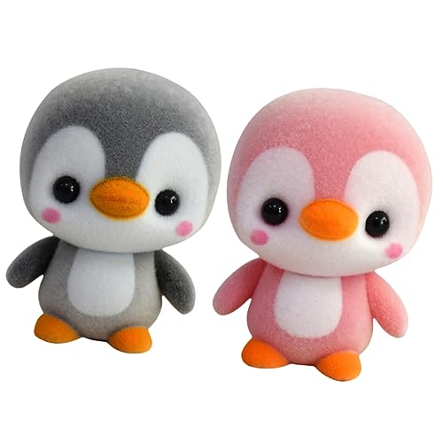 YARNOW 2Stücke Plüsch Pinguin Stofftier Graue und Plüschpinguin Puppen für Kuscheltier zur Geburtstagsfeier für Dekoration im Auto Schreibtisch Sofa von YARNOW
