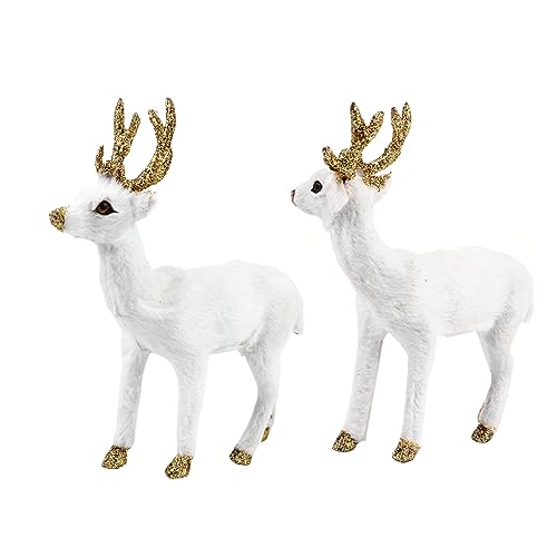 YARNOW 2Stücke Plüsch Sika Hirsch Puppen Weiche Tierfiguren Als Deko Für Kinderzimmer Kuscheltier Mit Angenehmem Tastgefühl Und Entzückendem Design Für Nickerchen von YARNOW