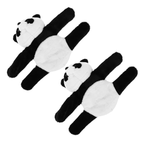 YARNOW 2Stücke Plush Panda Slap Bracelet Filled Cartoon Animal Hugger Wristband Comfortable And Slap Band For Parties And von YARNOW