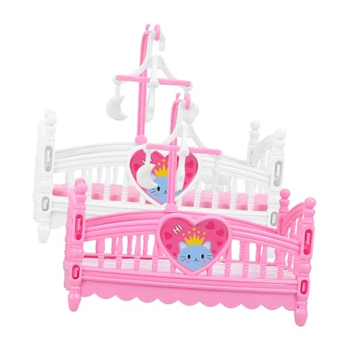 YARNOW 2Stücke Puppenkrippe Möbelset Für Puppenhaus Dekoration Langlebiges Material Für Kreative Schlafzimmer Szenen Und Dekorationen von YARNOW