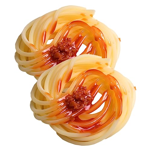 YARNOW 2Stücke Realistische Spaghetti Modelle Künstliche Fleischpaste Spaghetti für Küchenausstellung Restaurantdekor Fotografie Requisiten und DIY Handwerksprojekte von YARNOW