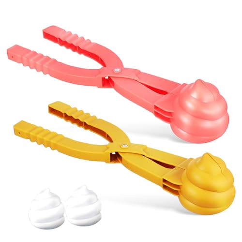 YARNOW 2Stücke Schneeballmacher Mit Langem Griff Clip Für Schneespielzeug Für Winter Schneeballformen Für Outdoor Spaß von YARNOW