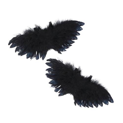 YARNOW 2Stücke Schwarze Engel Flügel DIY Zubehör Für Puppen Dekoration Wings Für Kreative Bastelprojekte Und Festliche Anlässe von YARNOW
