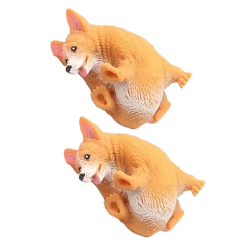 YARNOW 2Stücke Stressabbau Für Dehnbares Quetschspielzeug Corgi Form Hundespielzeug Stressbewältigung Geschenkidee von YARNOW