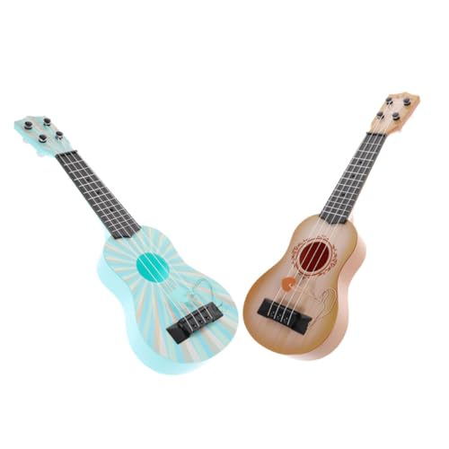YARNOW 2Stücke Ukulele Musikinstrument Für Kleinkinder Lernspielzeug Für Frühe Musikalische Und Langlebig Zufällige Farben Und Muster von YARNOW