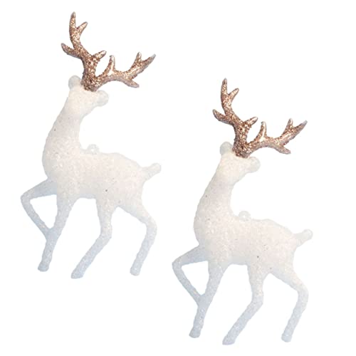 YARNOW 2Stücke Weihnachtskuchen Hirsch Miniaturen Glänzende Bastelornamente Für Festliche Tischdeko Süße Hirschanhänger Für Weihnachtsfeiern Und Kreative Bastelideen von YARNOW
