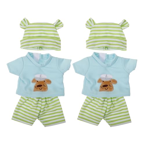 YARNOW 2er-Set Puppen-Spielset-Zubehör: Gestreifte Spielzeug-Babykleidung aus Baumwolle – Anzieh-Spielzeug-Outfits – 10-Zoll-Puppengarderoben-Set für Rollenspiele für Kinder YARNOW 2er-Set Puppen-Spielset-Zubehör: Gestreifte Spielzeug-Babykleidung aus Baumwolle – Anzieh-Spielzeug-Outfits – 10-Zoll-Puppengarderoben-Set für Rollenspiele für Kinder von YARNOW