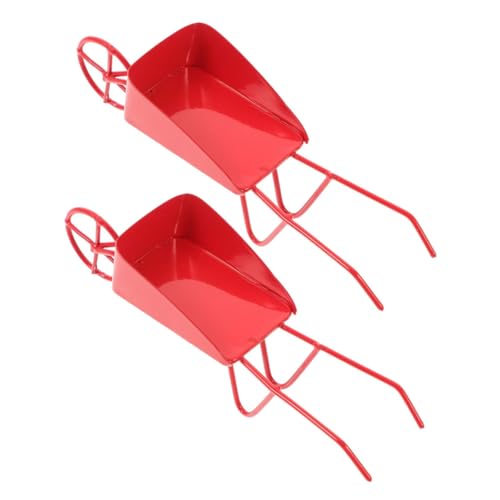 YARNOW 2pcs Miniaturpuppenhauszubehör Mini House Decoration Push Cark Models Metall Mini -radkämme Puppen -hausschruws Mikroszene Push Carts von YARNOW