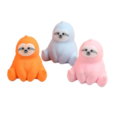YARNOW 3 STÜCKE Teiliges Faultier Form Lustiges Dehnbares und Drückbares Partyspielzeug Kompaktes Tragbares Decompression Toy für Erwachsene Zufällige Farbe Zufällige Farbe von YARNOW