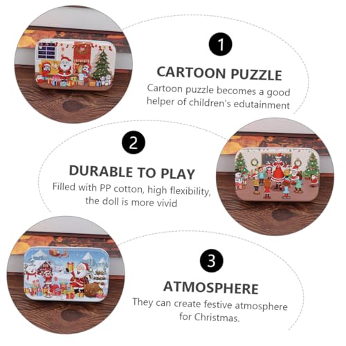 YARNOW 3 Sätze Weihnachts Puzzles für Edukative DIY Jigsaws mit Festlichen Motiven Buntes Lernspielzeug Feinmotorik und Koordination Geeignet für Jungen und Mädchen von YARNOW