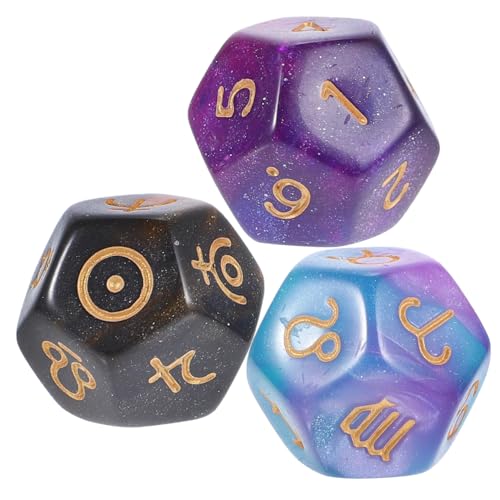 YARNOW 3 Stck. Teiliges Seitige Polyeder Würfel Acryl Würfel für Tischspiele Rollenspiele und Mathe Spiele für Einsatz im Klassenzimmer Lernspielzeug von YARNOW