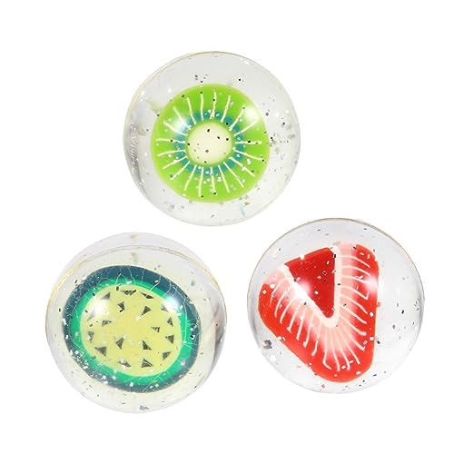 YARNOW 3 Stück Fruchtige Gummi Hüpfbälle für Kinder Springball Spielzeug für Freizeit und Schulpausen Fördert Hand Fuß Koordination und Farbverständnis von YARNOW