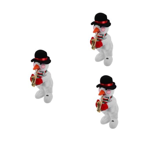 YARNOW 3 Stück Elektrischer Tanzender Plüsch Schneemann mit Musikfunktion Festliche Weihnachtsdekoration für Geschenkidee Lebendige Weihnachtsfigur für Zuhause und Partyspaß von YARNOW