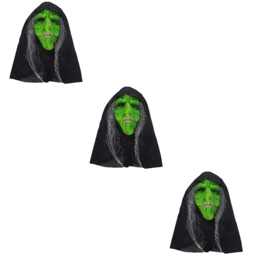 YARNOW 3 Stück Halloween Hexenmaske Gruselig Realistisch Maske für Cosplay Kostüm Party Karneval Verkleidung Erwachsene Unisex von YARNOW