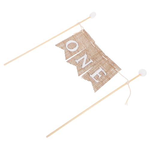 YARNOW 3 Stück Handgefertigte Teilige Geburtstagskuchen Dekoration mit Rustikalem Wimpelbanner Kleiner Cupcake Topper Passend für Besondere Erste Geburtstagsfeiern von YARNOW