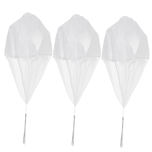 YARNOW 3 Stück Handwurf Fallschirmspielzeug für Draußen Leichte Outdoor Flugspielzeuge mit Schnur für Familienausflüge und Partys von YARNOW