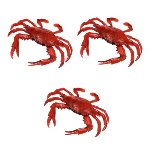 YARNOW 3 Stück Hochrealistisches Krabbenmodell aus Sicherem Material Dekoration Meerestier Lernspielzeug Fördert Fantasie und Farberkennung für Geburtstagsfeiern und Pädagogischen von YARNOW
