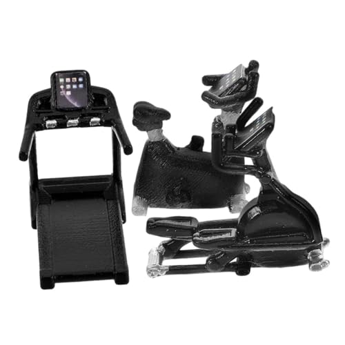 YARNOW 3 Stück Laufband Heimtrainer Fahrrad Miniatur Sportmodelle für Puppenhaus Fitnessszene Handgefertigte Sport-miniaturen von YARNOW