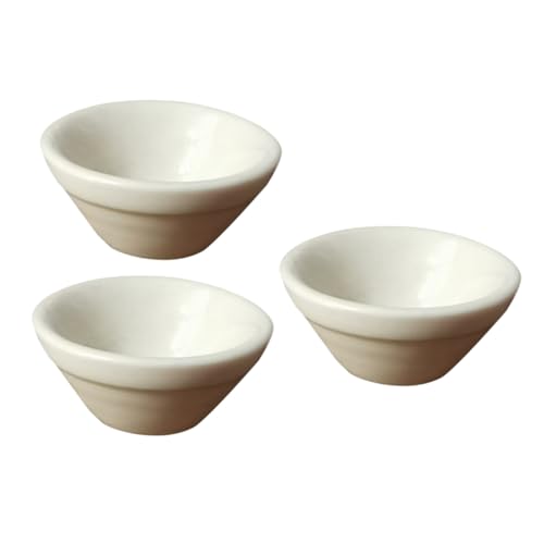 YARNOW 3 Stück Mini Keramik Schalen für Teiliges für Spielküche Imitation Geschirr für Rollenspiele Hochwertige Miniatur Schalen für Kreative Kochspiele von YARNOW