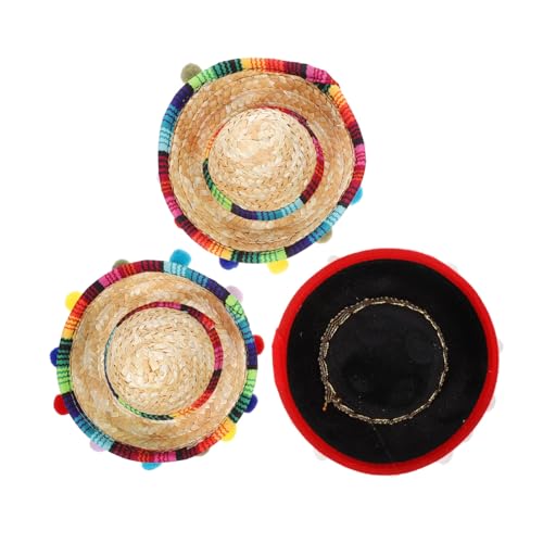 YARNOW 3 Stück Mini Sombrero Haarreifen Mexikanischer Festhut Leicht Vielseitig für Festival Kostüm Tischdeko und Fotos Themenfeier Erwachsene YARNOW 3 Stück Mini Sombrero Haarreifen Mexikanischer Festhut Leicht Vielseitig für Festival Kostüm Tischdeko und Fotos Themenfeier Erwachsene von YARNOW