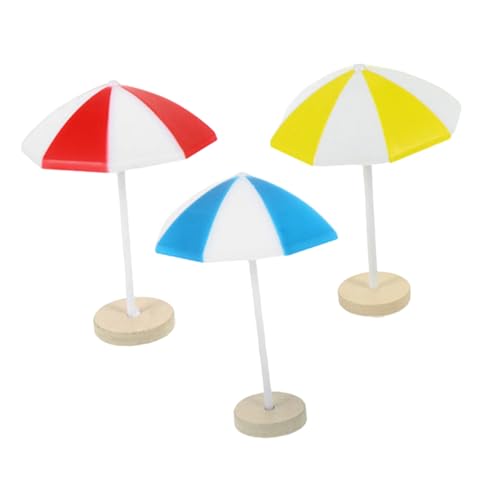 YARNOW 3 Stück Mini Sonnenschirm Modell DIY Puppenhaus Strandschirm Strandschirm Zur Dekoration Puppenhaus Regenschirm Dekoration Mikro Landschaft Sonnenschirm Miniatur von YARNOW