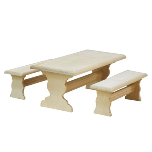 YARNOW 3 Stück Miniatur Möbel Set Puppenhaus Tisch Stühle aus Holz Stabiles DIY Ornament für Kinderzimmer Modernes Design Leicht Montierbar Langlebig und Sicher YARNOW 3 Stück Miniatur Möbel Set Puppenhaus Tisch Stühle aus Holz Stabiles DIY Ornament für Kinderzimmer Modernes Design Leicht Montierbar Langlebig und Sicher von YARNOW