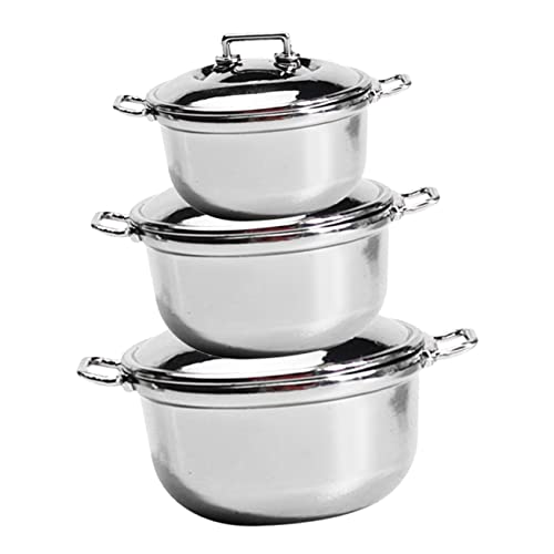 YARNOW 3 Stück Miniatur Töpfe Teiliges Set Mini Kochgeschirr Puppenhaus Dekorative Miniatur Suppenkochtöpfe Spielzeugküche Zubehör für Mädchen von YARNOW