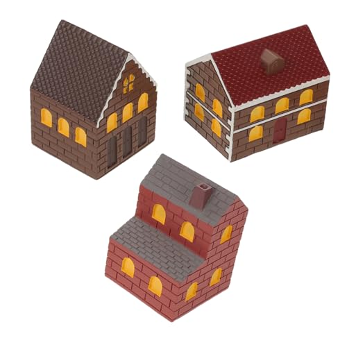 YARNOW 3 Stück Miniaturhaus Figuren aus Resin Miniatur Puppenhaus Dekoration für Garten und Bastelarbeiten Wetterfeste Miniaturgebäude für Micro Landschaften und Terrarien Detailreiche von YARNOW