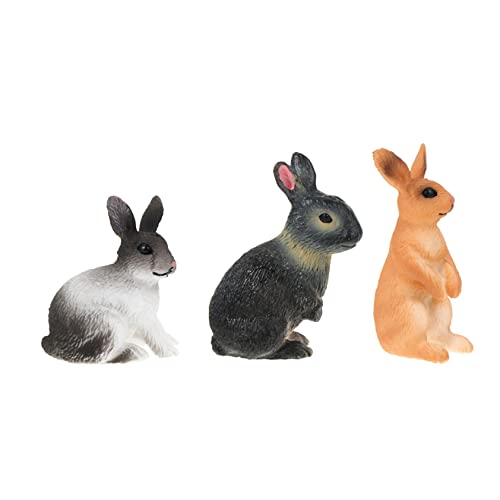 YARNOW 3 Stück Realistische Kaninchenfiguren Simulation Bunny Modellspielzeug für Dekoration und Lernspielzeug für Partys und Naturerfahrungen von YARNOW
