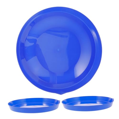 YARNOW 3 Stück -Rundschaufelform Tiefe Servierplatte Plastikteller und Schüsseln Schlitten für Kleinkinder Leere Seifenblasenbehälter Futternapf für Pferde Blue von YARNOW
