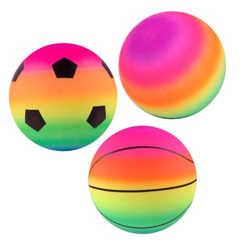 YARNOW 3 Stück Teiliges Bunte Bälle Weiche Regenbogen Basketbälle und Fußball Fördert Feinmotorik und Koordination Leicht Tragbar für Indoor und Outdoor Spaß YARNOW 3 Stück Teiliges Bunte Bälle Weiche Regenbogen Basketbälle und Fußball Fördert Feinmotorik und Koordination Leicht Tragbar für Indoor und Outdoor Spaß von YARNOW
