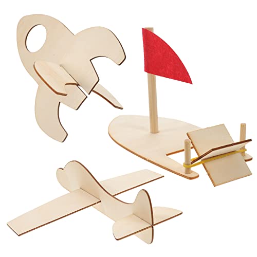 YARNOW 3 Stück Teiliges DIY Holzflugzeug Spielzeugset Unvollendetes Holzmodell für Bemalen und Basteln Flugzeug Schiff Kreatives Outdoor für Jungen und Mädchen YARNOW 3 Stück Teiliges DIY Holzflugzeug Spielzeugset Unvollendetes Holzmodell für Bemalen und Basteln Flugzeug Schiff Kreatives Outdoor für Jungen und Mädchen von YARNOW