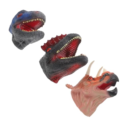YARNOW 3 Stück Teiliges Dinosaurier Handpuppen für Interaktive Geschichtenerzähler Puppen Triceratops Dreadnoughtus Velociraptor Fördert Kreativität und Kommunikation von YARNOW