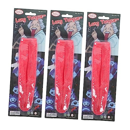 YARNOW 3 Stück Teiliges Halloween Cosplay Requisiten Rote Lange Künstliche Zungen Scherzartikel Leicht Tragbar Für Kostümparty Halloween Deko Bühne YARNOW 3 Stück Teiliges Halloween Cosplay Requisiten Rote Lange Künstliche Zungen Scherzartikel Leicht Tragbar Für Kostümparty Halloween Deko Bühne von YARNOW