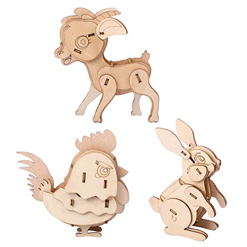 YARNOW 3 Stück Teiliges Holzpuzzle Tiermodelle für Lernspielzeug für Kleinkinder Fördert Kreativität und Feinmotorik Huhn Kaninchen Lamm YARNOW 3 Stück Teiliges Holzpuzzle Tiermodelle für Lernspielzeug für Kleinkinder Fördert Kreativität und Feinmotorik Huhn Kaninchen Lamm von YARNOW