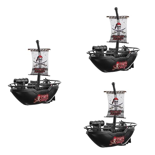 YARNOW 3 Stück Teiliges Piratenschiff Badespielzeug Elektrisch Schwimmendes Boot aus Sicherem Kunststoff Lustiges Wasserspielzeug für Badewanne Pool und Sommerbadespaß von YARNOW