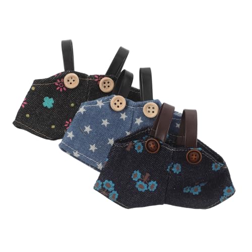 YARNOW 3 Stück Teiliges Puppenkleidung aus Weichem Stoff Niedliche Bären-Overalls mit Trägern Einfache Anziehfunktion Passende Outfits für Stofftiere und Kuscheltier-Dress-up von YARNOW