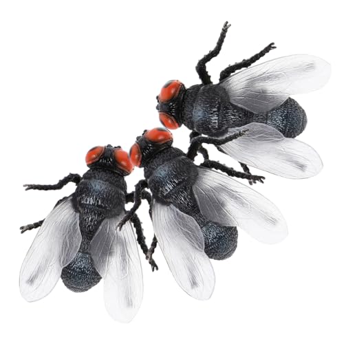YARNOW 3 Stück Teiliges Realistische Kunststoff-fliegenfiguren Detailgetreue Insekten-spielzeuge für Langlebig und Sicher Pädagogisch Nützlich für Indoor Outdoor-lernspiele von YARNOW