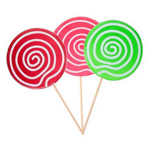 YARNOW 3 Stück Teiliges Realistisches Lutscher Dekorationsset aus Leichtem Schaumstoff Bunte Lollipop Modelle für Kinderfotografie Hochzeitsdekoration und Kreative Party Requisiten von YARNOW