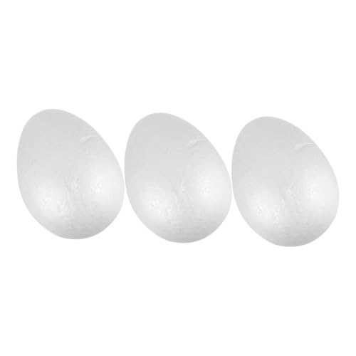 YARNOW 3 Stück Teiliges Weiße Styroporeier Leichte Diy Bastel Eier zum Bemalen und Dekorieren Vielseitige Osterdeko für Party Zuhause Gastronomie und Fotografie von YARNOW