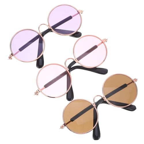 YARNOW 3 Stück dekorative Brille Mini-Gläser zum Basteln Minipuppenbrille Mini-Brillenspielzeug Puppenbrille aus Draht Augenglasdekorationen kleine Brille für Puppe Plastik von YARNOW
