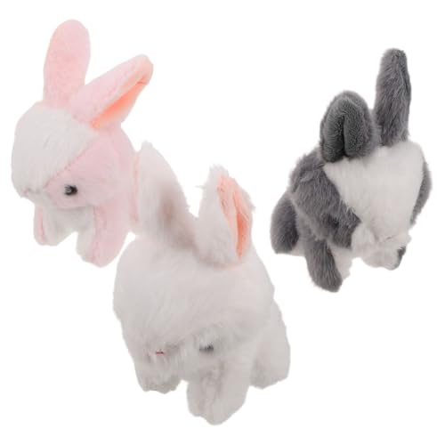 YARNOW 3-teiliger Plüsch-Kaninchen-Schlüsselanhänger: Mini-Schlüsselanhänger mit pelzigem Häschen, Stofftier, Partygeschenke für den Schulanfang, Geburtstag, Babyparty, Partydekoration, von YARNOW
