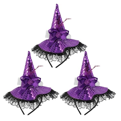 YARNOW 3-teiliges Hexenhut-stirnband: Halloween-hexenhut-haarband-kopfbedeckung – Halloween-party, Cosplay, Kostümzubehör YARNOW 3-teiliges Hexenhut-stirnband: Halloween-hexenhut-haarband-kopfbedeckung – Halloween-party, Cosplay, Kostümzubehör von YARNOW