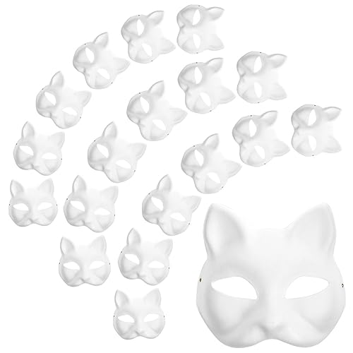 YARNOW 30 Stück Diy Katzenmasken Leere Malmasken für Halloween und Maskerade Partys Kreative Bastelmasken für Fantasie und Kreativität YARNOW 30 Stück Diy Katzenmasken Leere Malmasken für Halloween und Maskerade Partys Kreative Bastelmasken für Fantasie und Kreativität von YARNOW