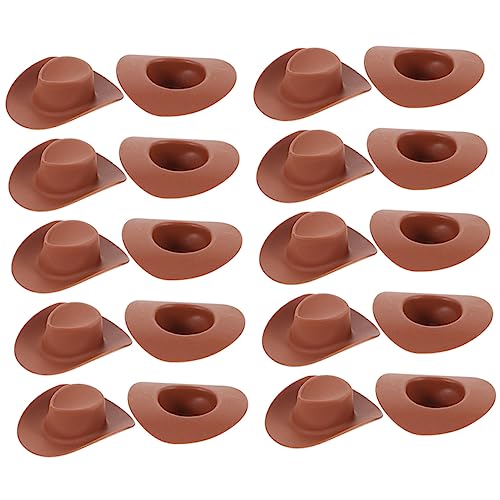 YARNOW 30 Stück Mini-Cowboyhut Cowboyhut aus Cowboyhut für Mädchen Hut Party Cowboyhüte kleine hüte selber machen dekorative Minihüte Mini-Hut Brown von YARNOW