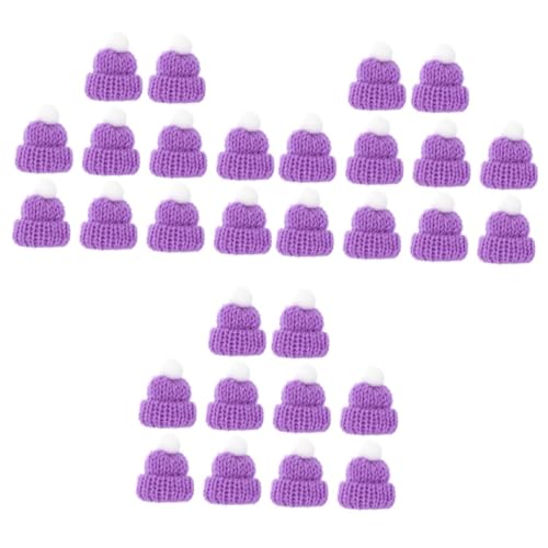 YARNOW 30 Stück Teiliges Gestrickte Kleine Weihnachtsmützen Santa Cap Diy Handgefertigte Kopfschmuck Festliche Partydeko und Geschenkaccessoires von YARNOW