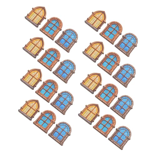 YARNOW 30 Stück Teiliges Miniatur Fensterrahmen Holz DIY Dollhouse Zubehör für Puppenhaus Dekoration Filigrane Vintage Fenstermodelle Vielseitig für Miniatur Szenen und Bastelprojekte von YARNOW