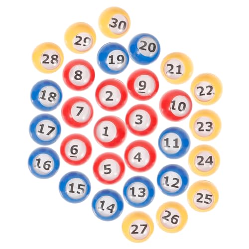 YARNOW 30 Stück Verlosungskugeln für Bingo Spiele Farbenfrohe Nummerierte Kunststoffkugeln für Party und Aktivitätsspiele Leicht und Tragbar zum Ersetzen Verlorener Bingo Kugeln YARNOW 30 Stück Verlosungskugeln für Bingo Spiele Farbenfrohe Nummerierte Kunststoffkugeln für Party und Aktivitätsspiele Leicht und Tragbar zum Ersetzen Verlorener Bingo Kugeln von YARNOW